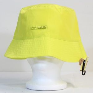 Steve Madden Neon Yellow Nylon Satin-Lined Bucket Hat